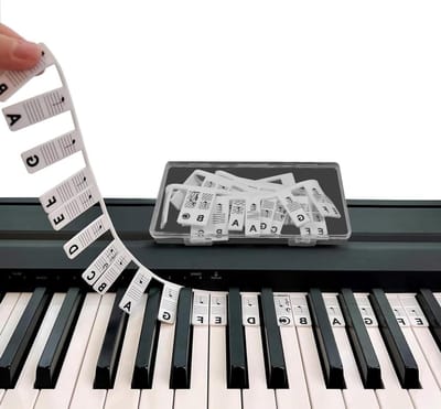 Keyboard Notitiestickers - Piano Hulpmiddel - Muziek Leren - Herbruikbaar Siliconen - 61 Toetsen - Transparant