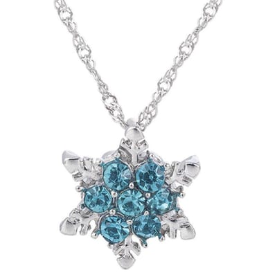 Kerst Winter Ketting - Sneeuwvlok - Blauw Kristal - Subtiel Minimalistisch - Miresa