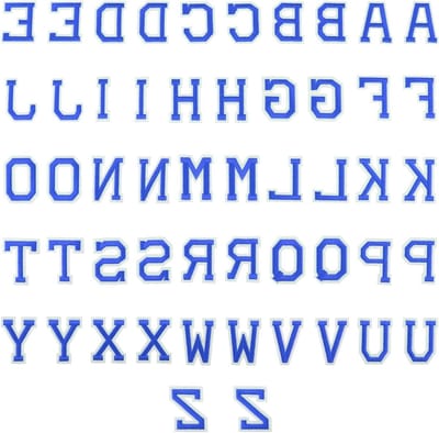52 Stuks Geweven Letter Patches A-Z voor Hoeden, Schoenen en Tassen - Decoratieve Borduurapplicaties in Blauw