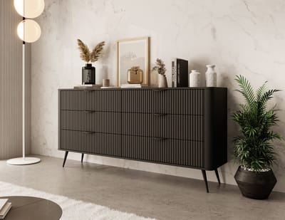 Meubella - Ladekast Lima - Zwart - 163 cm