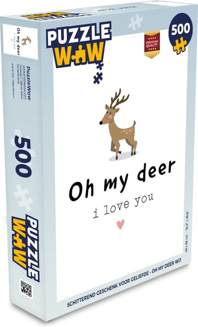 Puzzel Quotes - Liefde - Oh my deer I love you - Mannen - Vrouwen - Spreuken - Legpuzzel - Puzzel 500 stukjes