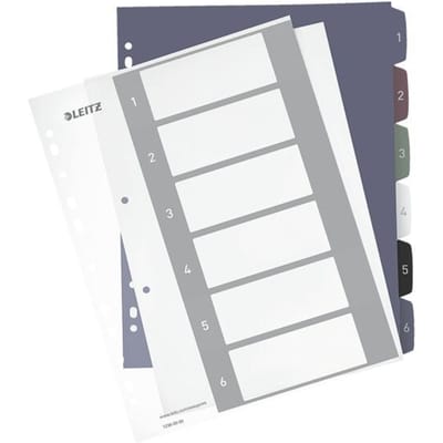 Leitz 1236 Style Register Din A4 1-6 Polypropyleen Meerdere Kleuren 6 Tabbladen 1236-00-00