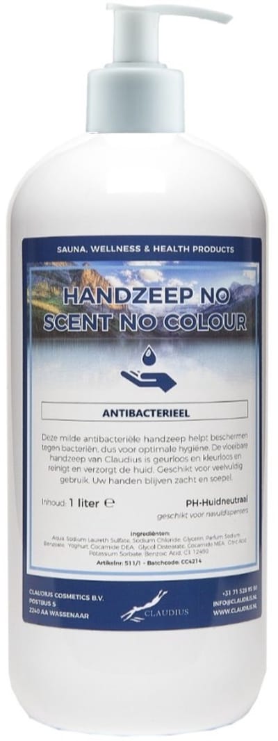 Handzeep No Scent No Colour 1 liter - met gratis pomp