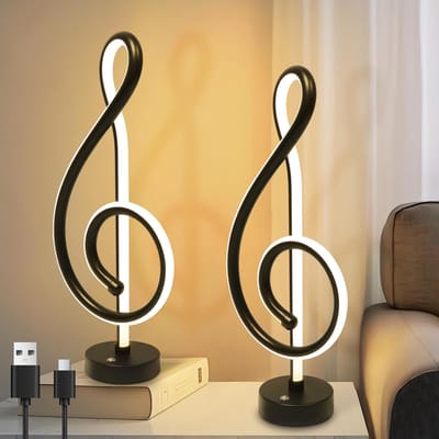 Glitzerlife - Tafellamp Tafellampen - 2 stuks LED Nachtlamp Bedlamp - draadloos dimbaar touch IP44 waterdicht - USB-C oplaadbaar - ABS design binnen buiten - Ø15.4cm - Zwart