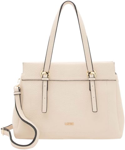 L.CREDI handtas schoudertas Ramira Shopper White Sand crème
