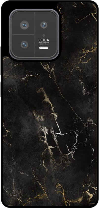 Smartphonica Telefoonhoesje Geschikt voor Xiaomi 13 met marmer opdruk - TPU backcover case black marble design - Zwart geschikt voor Xiaomi 13