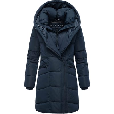 Marikoo dames gewatteerde mantel Virenaa met layer-look & fleecevoering