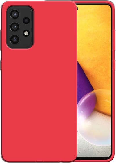 Smartphonica Siliconen hoesje voor Samsung Galaxy A72 case met zachte binnenkant - Rood geschikt voor Samsung Galaxy A72