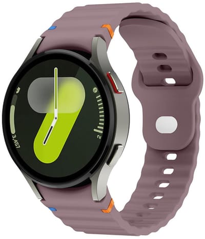 Siliconen wave bandje - geschikt voor Samsung Galaxy Watch 7 (40 & 44mm) / Watch 6 (Classic) / Watch 5 (Pro) / Watch 4 (Classic) / Watch FE - druksluiting - bruin paars