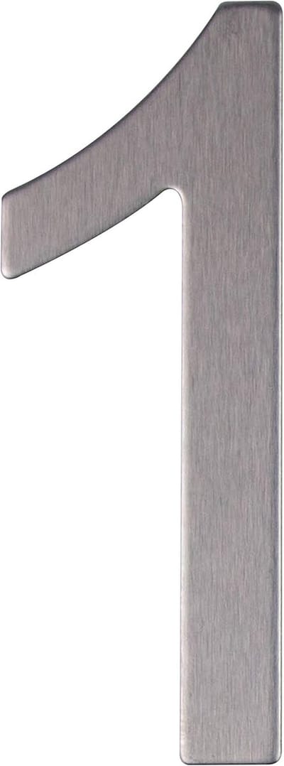 Huisnummer roestvrij staal zelfklevend hoogte 76mm huisnummer design (Aantal 1)
