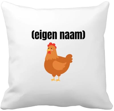 Akyol - kip met eigen naam Kussen hoes - Kippen - kippen liefhebbers - iemand die houdt van kippen - verjaardag - cadeau - kado - 40 bij 40 cm