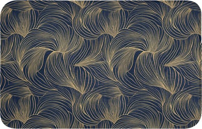 Badmat 80x50 cm - Antislip - Abstract - Lijnen - Blauw - Goud - Badmatten voor badkamer - Badkamermat - Douchemat - Badkamer mat