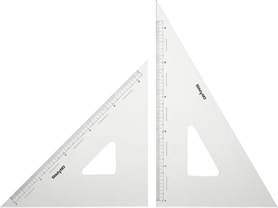 Driehoekige Liniaal - Schaal Liniaal - Tekenen Tekenen - 2mm Dik Acryl - 30cm Schaal - Transparant Zwart
