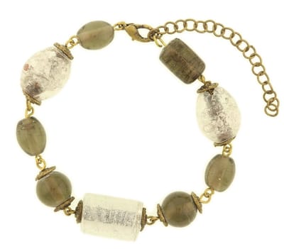 Behave - Kralenarmband grijs - Elegant ton-sur-ton detail - 22 cm