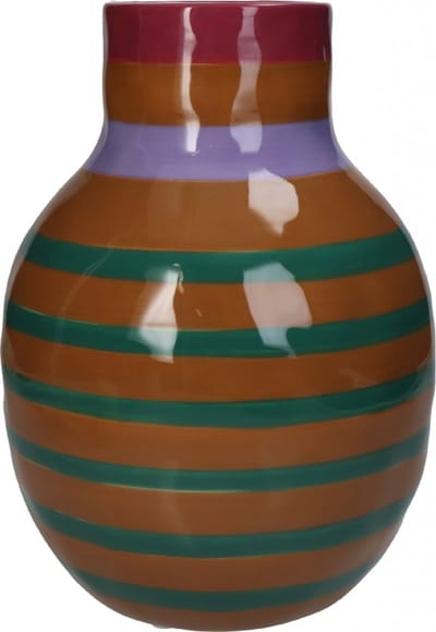 Vaas Stripe - Aardewerk - Multi - 18x25x18 cm (BxHxD)