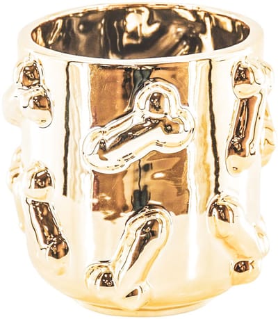 Housevitamin Pot - Planten Pot - Piemels - Keramiek - Goud -11x11x11,5cm