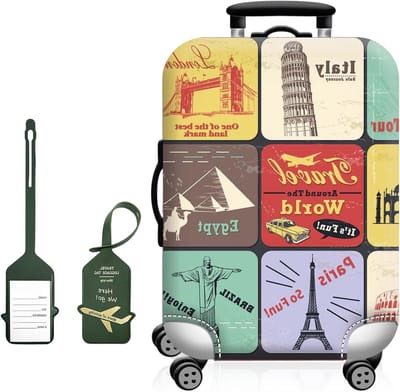 Beschermhoes voor Koffers met Gratis Kofferhanger, Rekbaar Materiaal, Wasbaar en Herbruikbaar, Geschikt voor Koffers van 63 tot 71 cm, Snelle Identificatie van Bagage