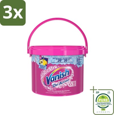 3 x Vanish Oxi Action - Vlekkenverwijderaar Poeder - Levendige Kleuren - Gekleurde Was - 2.7 Kg - Grootverpakking - Vlekkenverwijderaar - Wasverzachter - Kleurbescherming - Wasmiddel - Waspoeder
