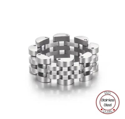 Jubilee Stijl Ring | Jubilee Ring | Zilverkleurig | Schakelring Mannen | Staal | 9 mm | Cadeau voor Man | Pin Remover | Cadeau | Cadeau voor Vrouw
