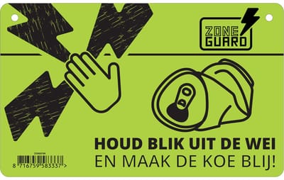 ZoneGuard Bord Pas op schrikdraad en blikverbod