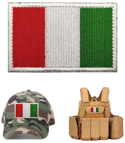 1 stuk Italiaanse vlaggenpatch, geweven met klittenband, tactische badge 8 × 5 cm, Tricolore Italia patch