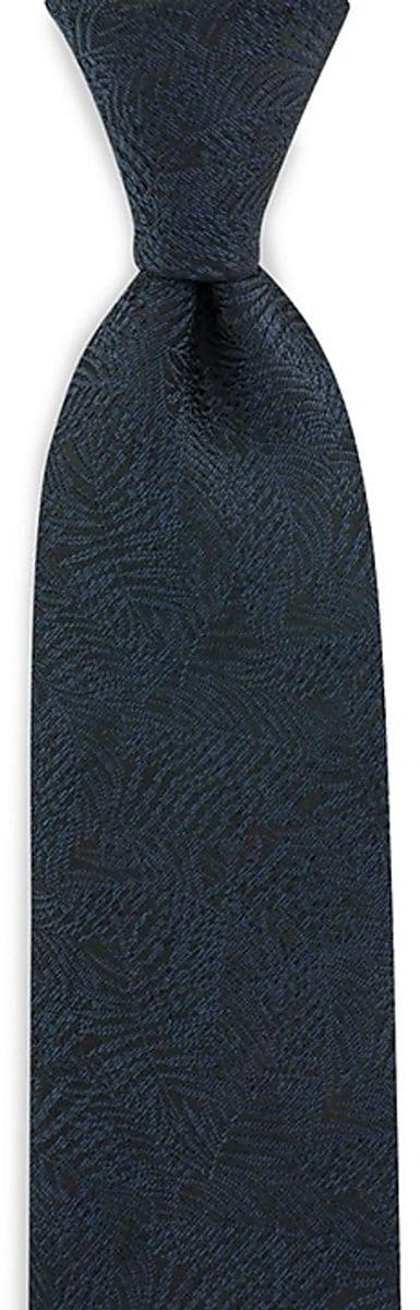 Sir Redman - Stropdassen - stropdas Festive Leaves dark navy - donkerblauw / zwart