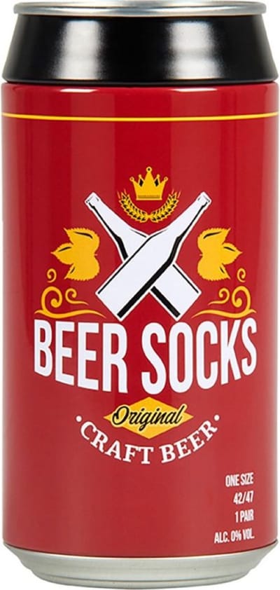 Bier sokken giftbox - Rood - Maat 42/47 - Geschenkdoos - Cadeaudoos - Giftbox mannen - Beer socks - Bier sokken heren – Vaderdag