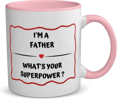 Akyol - i'm a father what's your superpower? koffiemok - theemok - roze - Papa - vader met superkracht - vader cadeautjes - vaderdag - verjaardag - geschenk - kado - 350 ML inhoud