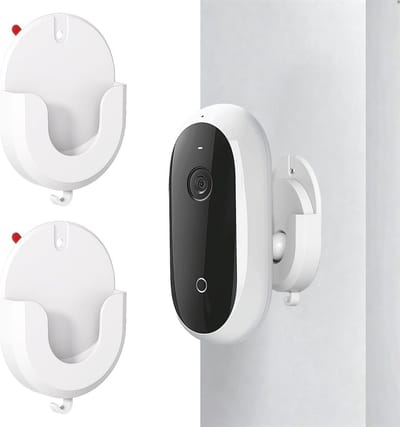 2-Pack wandbeugels voor camera's, lijmhouder voor binnen en buiten, eenvoudig te installeren zonder boren, wit en stevig