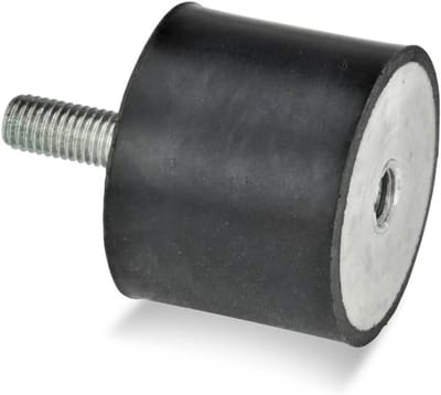 Rubberen buffers - Trillingsdempers - Elastische opslag - Metrisch binnendraad - 75 mm diameter - Zwart
