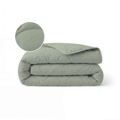 Zelesta Special Seersucker Zomerdekbed - Saliegroen 160x220cm