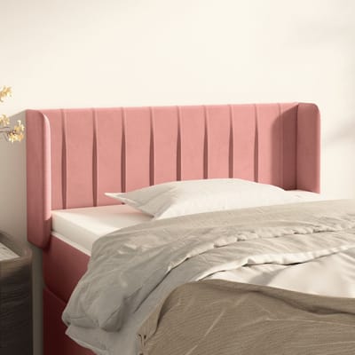 vidaXL - Hoofdbord - met - randen - 83x16x78/88 - cm - fluweel - roze