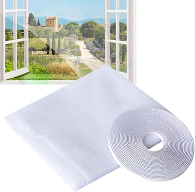 Fly Screen For Windows,Fly Screen Mesh Fine Mesh Net - Self Adhesive Invisible Net for Window Greenhouse Bathroom Garage House Kitchen Apartments