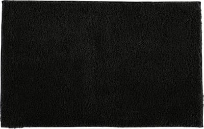 Tendance Badmat microfiber - hoogpolig - zwart - 50x80 cm - absorberend - badkamer - antislip - zacht