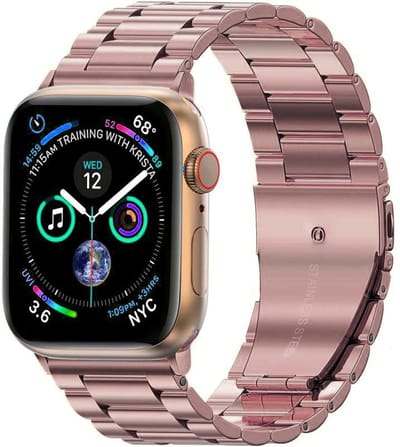 Horloge Bandje Geschikt Voor Apple Watch Bandje 38/40/41 mm Metaal Polsband - Bandje Geschikt Voor Apple Watch 1-8 / SE (38/40/41 mm) Bandje Metaal - Rose Goud