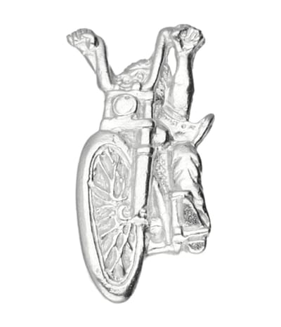 Zilveren Amerikaanse Chopper met rijder motor kettinghanger