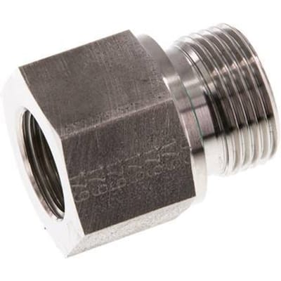G 3/4'' x G 1/2'' M/F RVS Neusstuk 400 Bar - Hydrauliek - FL2S-MF-STE-034G-012G
