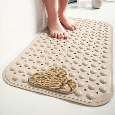 Antislip Douchemat 80 x 50 cm met Zuignappen - Comfortabele Massage en Machinewasbaar - Blauw