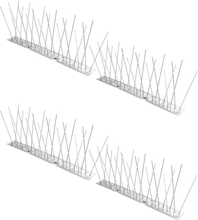 Famanu – 4 stks x 25 cm roestvrijstalen duif spikes duif afschrikkende duif bescherming voor het dak balkon serre - 1 meter totale lengte