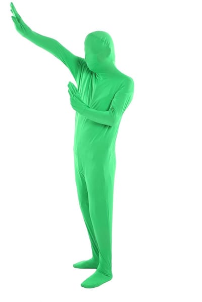 Allecto - Green Screen Chromakey Bodysuit - Fotografie Kostuum - Groen - Unisex Spandex Stretch - Geschikt voor Volwassenen - 160cm
