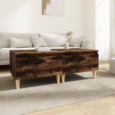 vidaXL - Bijzettafels - 2 - st - 50x46x35 - cm - bewerkt - hout - gerookt - eikenkleurig