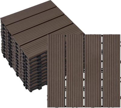 Terrastegels - Balkontegels Kliksysteem - Buiten Leven - Weerbestendig Onderhoudsvrij - 30x30cm 55 Stuks - Koffie