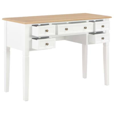 vidaXL - Schrijftafel - 109,5x45x77,5 - cm - hout - wit