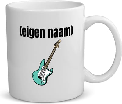 Akyol - blauwe elektrische gitaar met eigen naam koffiemok - theemok - Gitaar - muziek liefhebbers - gitaristen - gitaarliefhebbers - verjaardag - cadeau - kado - 350 ML inhoud