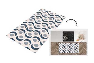 Keukenloper - Loper keuken - Maan - Design - Cirkel - 120x60 cm - Keukenloper vinyl