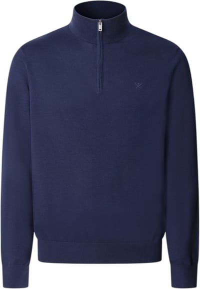 Hackett London Essential Zip marine trui