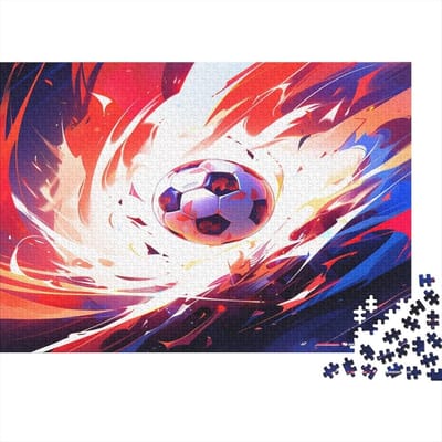 Puzzel Voetbal - 1000 Stukjes - Familiespel - Recyclebaar Materiaal - 75 x 50 cm - Buitenaards Design