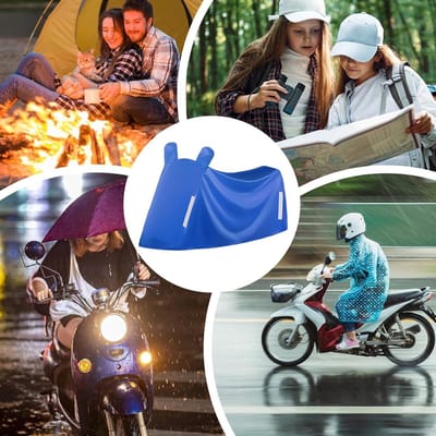 Motorfiets Beschermhoes - Scooterhoes Regenhoes - Voertuig Beschermen - All Weather Bescherming - Universele Pasvorm - Blauw