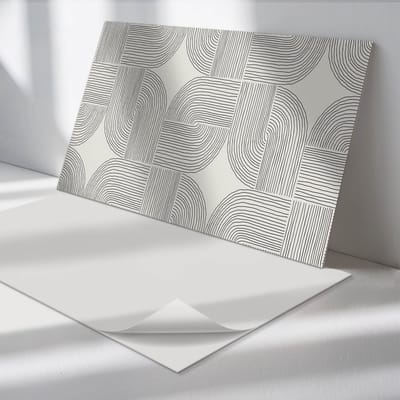 Wallfluent Vinyl Wandpaneel - Geometrische lijnen in lay-out PVC Muurpaneel - 100 cm x 50 cm - Romig PVC wandpaneel - 1 stuk - Rechthoekig Wandbekleding Vinyl - Patroon Wandpaneel - Zelfklevende Wandbekleding - Wandpaneel Keuken en Badkamer