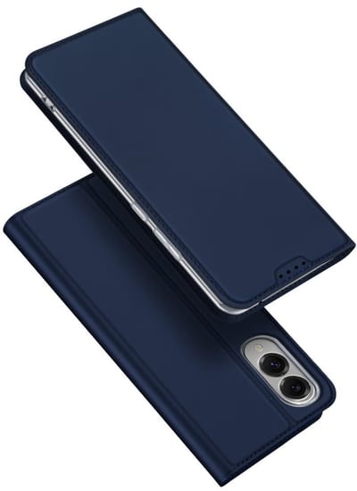Dux Ducis Geschikt voor Samsung Galaxy S25 Edge - Slim bookcase hoesje - Donkerblauw